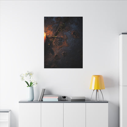 Candlelight Rust Patina Canvas Art - Dark Japandi Ma