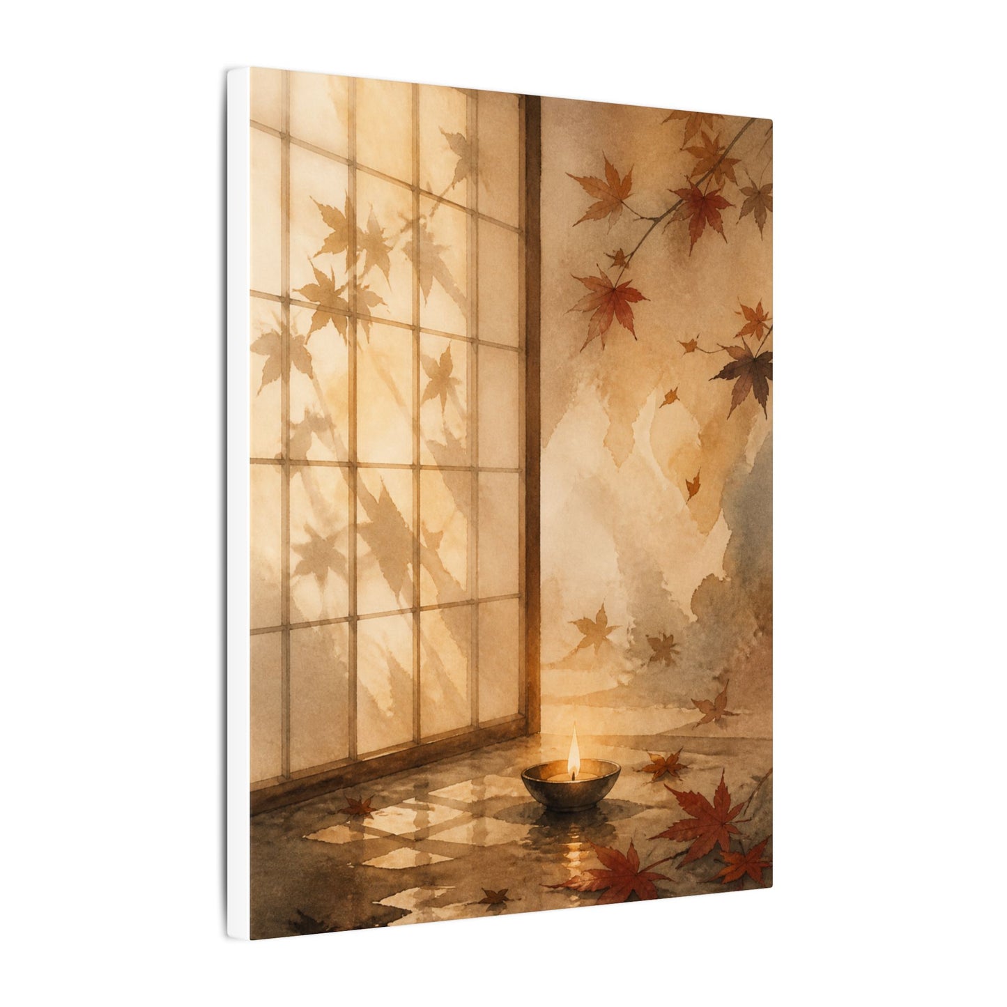Candlelight Shoji Screen Canvas Art - Japandi Ma