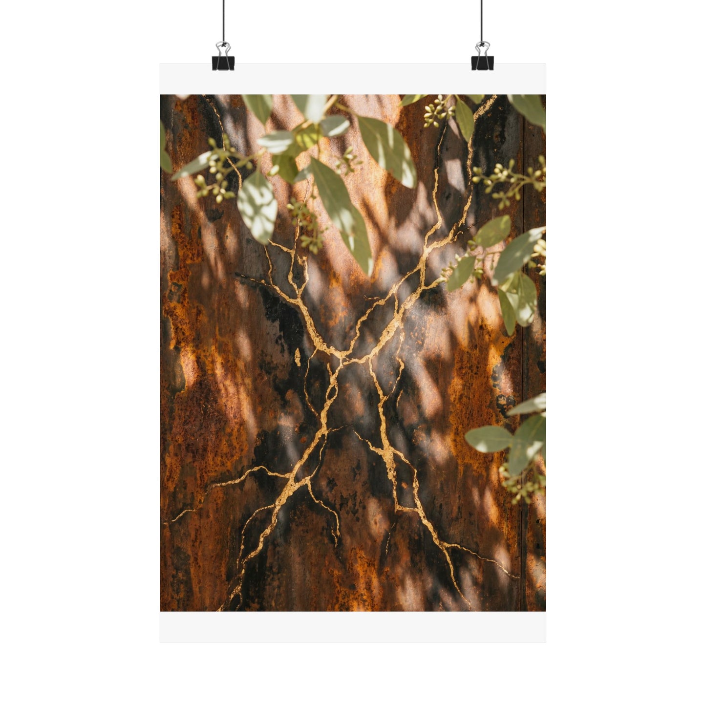 Rust Patina Gold Vein Wall Art Print | Artful Kintsugi Art