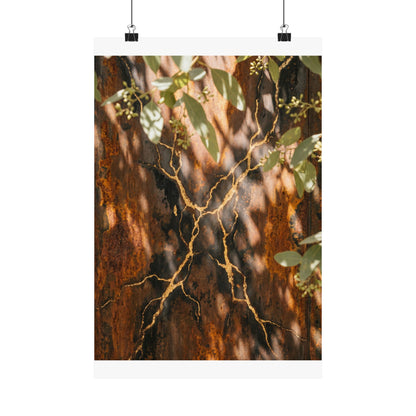 Rust Patina Gold Vein Wall Art Print | Artful Kintsugi Art
