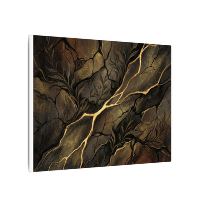 Cracked Earth Charcoal Ink Canvas Art | Bold Dark Japandi Art
