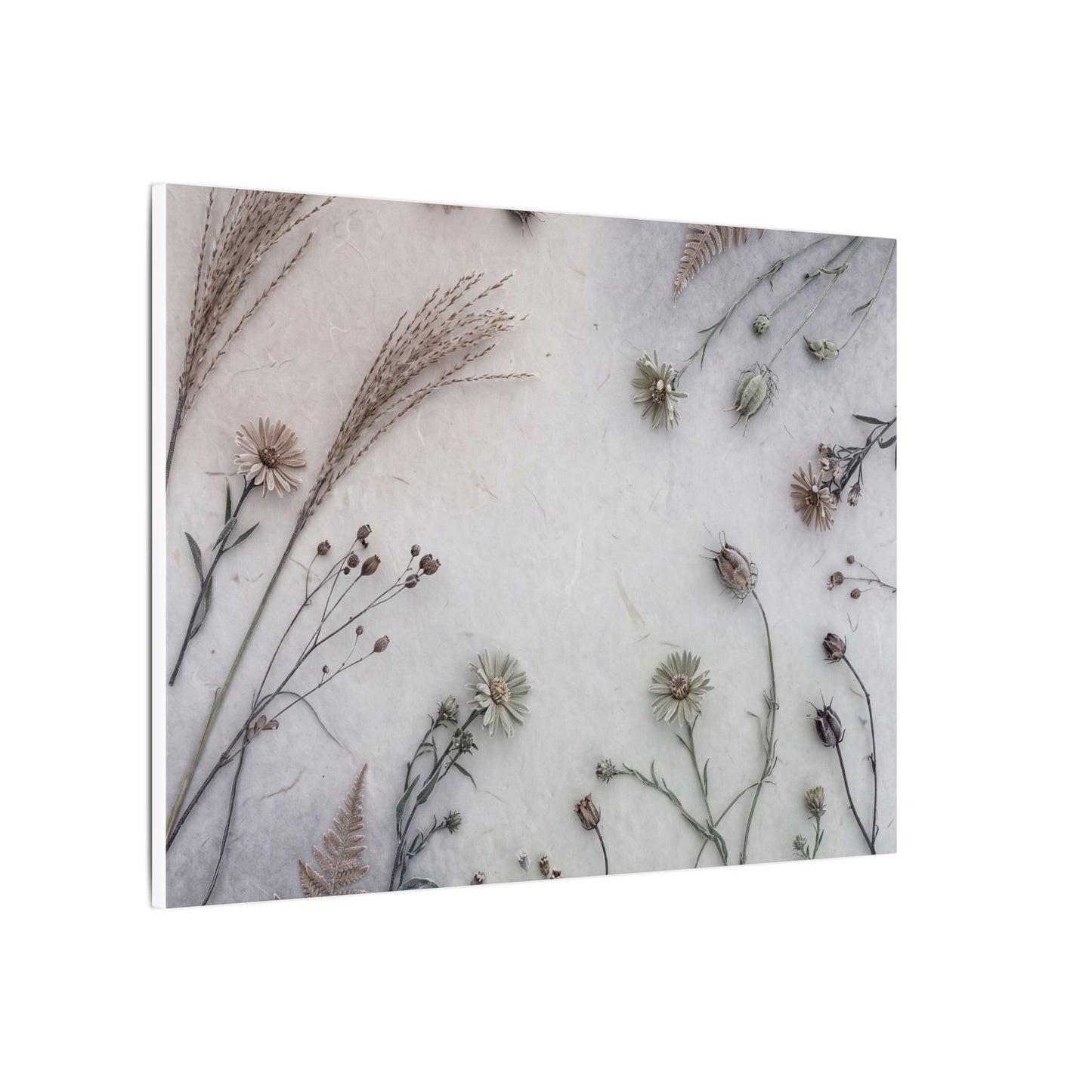 Dried Flowers Japanese Pattern Canvas Art | Elegant Japandi Art