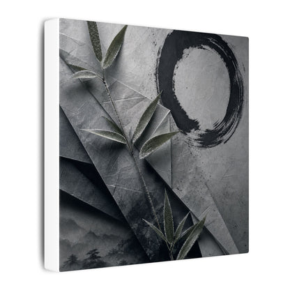 Winter Paper Fold Enso Canvas Art | Serene Decor