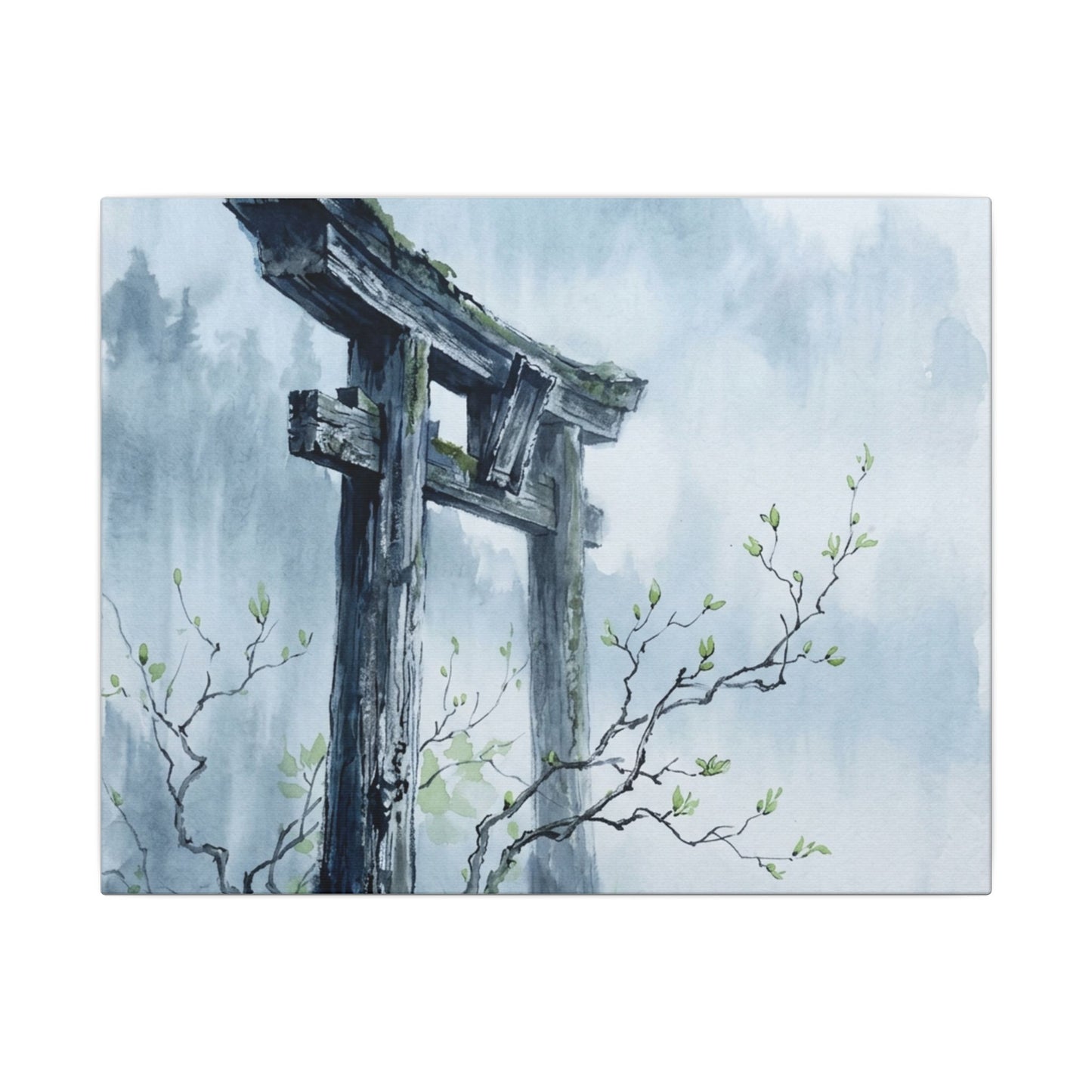 Torii Gate Canvas Art | Spring Zen Sumi E Art Art Print