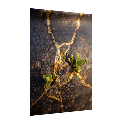 Rust Patina Gold Repair Canvas Art | Resilient Kintsugi Art