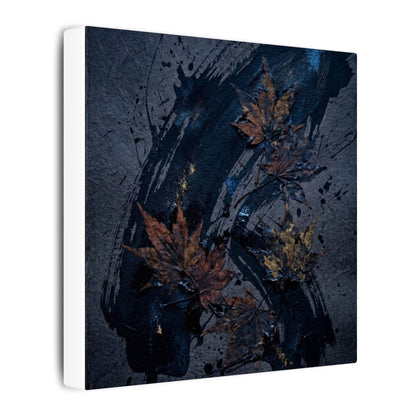 Sophisticated Ink Brushstroke Canvas Art - Dark Texture Dark Japandi