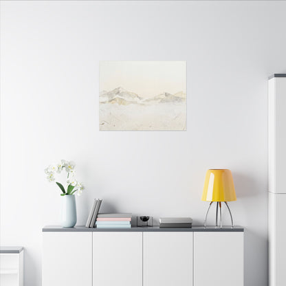 Mountain Mist Winter Canvas Art | Japandi Warm Design