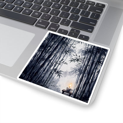 Candlelight Bamboo Grove Sticker - Zen Ma Art Print