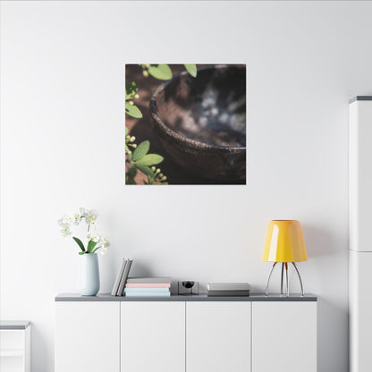 Ceramic Bowl Shadow Zen Canvas Art | Moody Dark Japandi Art