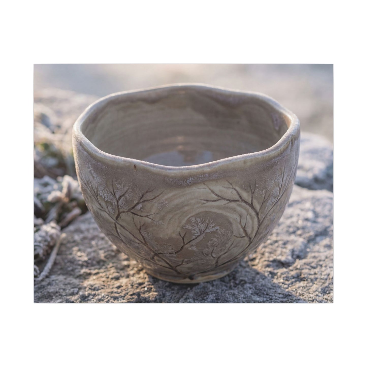 Seijaku Ceramic Bowl Canvas Art - Japandi Japanese Pattern