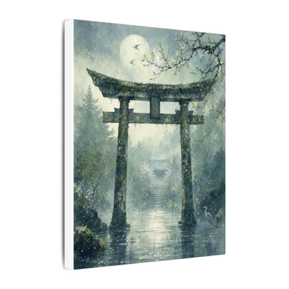Earthy Torii Gate Canvas Art - Watercolor Japandi