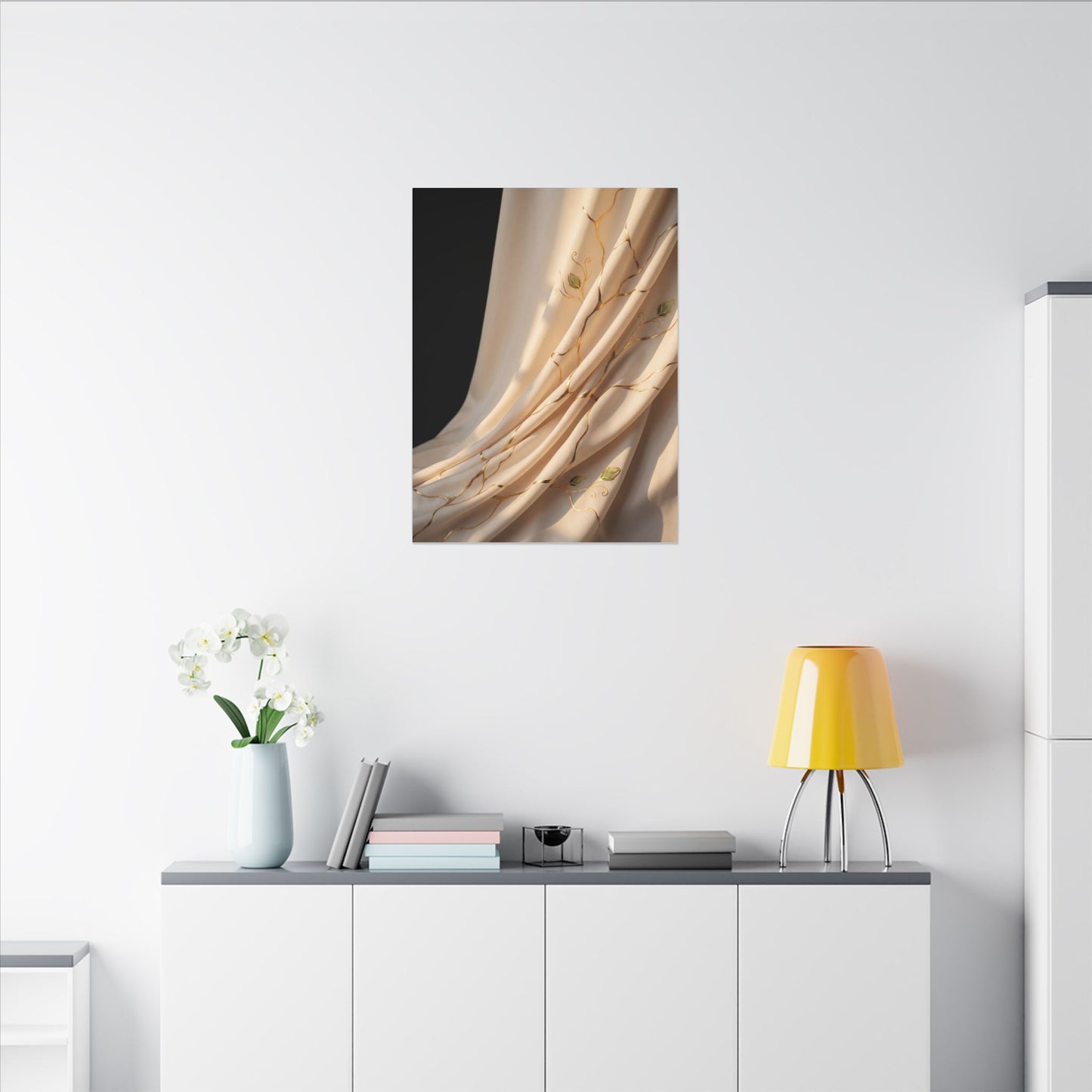 Golden Hour Silk Drape Canvas Art - Kintsugi Fukinsei