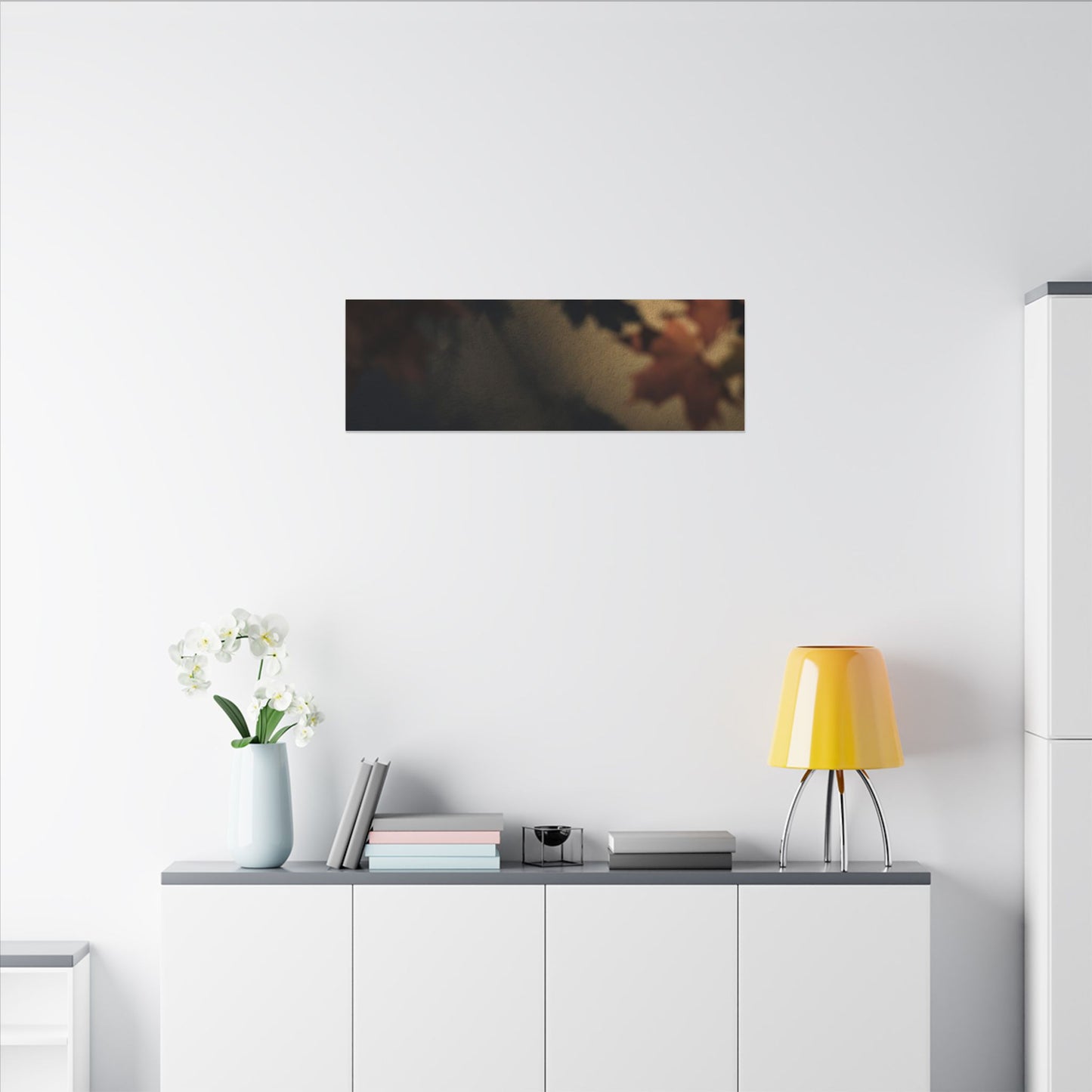 Shadow Play Canvas Art | Autumn Dark Japandi Moody Minimal Art
