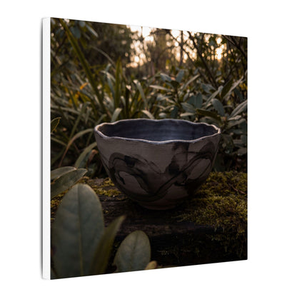 Ceramic Bowl Canvas Art | Summer Dark Japandi Charcoal Ink Art