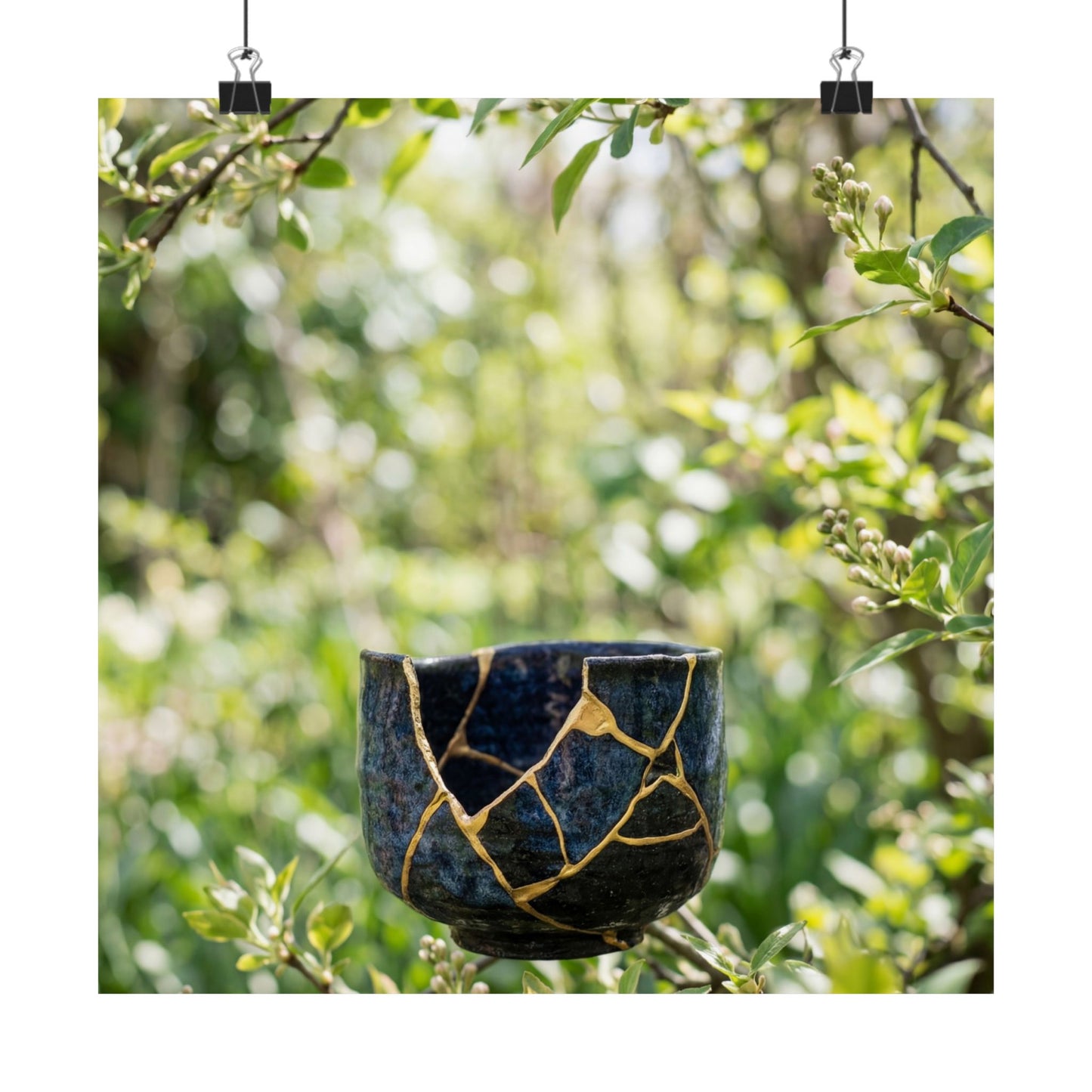 Kintsugi Broken Pottery in Dappled | Broken Beauty Wall Art Print Art Print