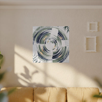 Winter Water Ripple Sumi E Canvas Art | Peaceful Decor