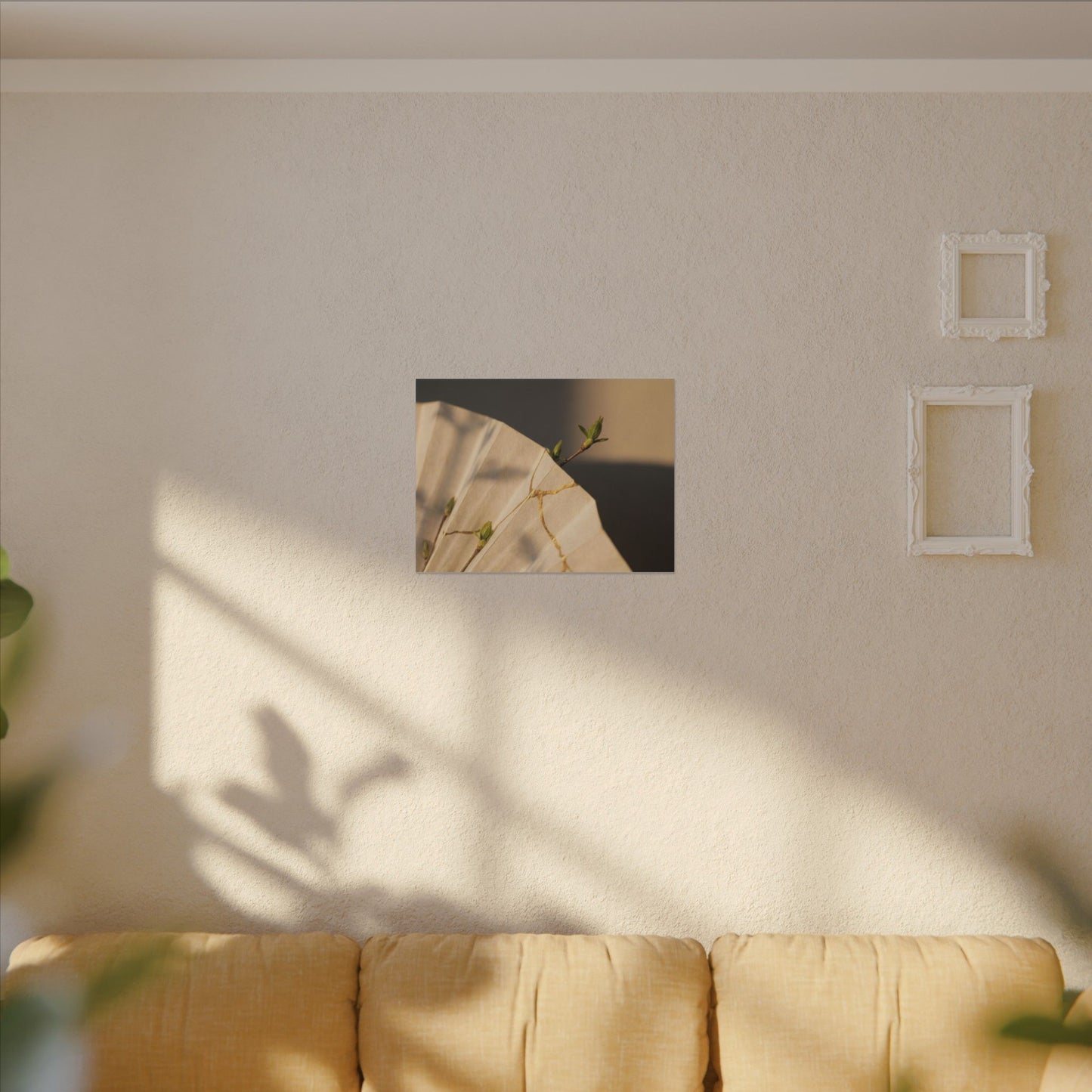 Paper Fold Gold Vein Canvas Art | Healing Kintsugi Art