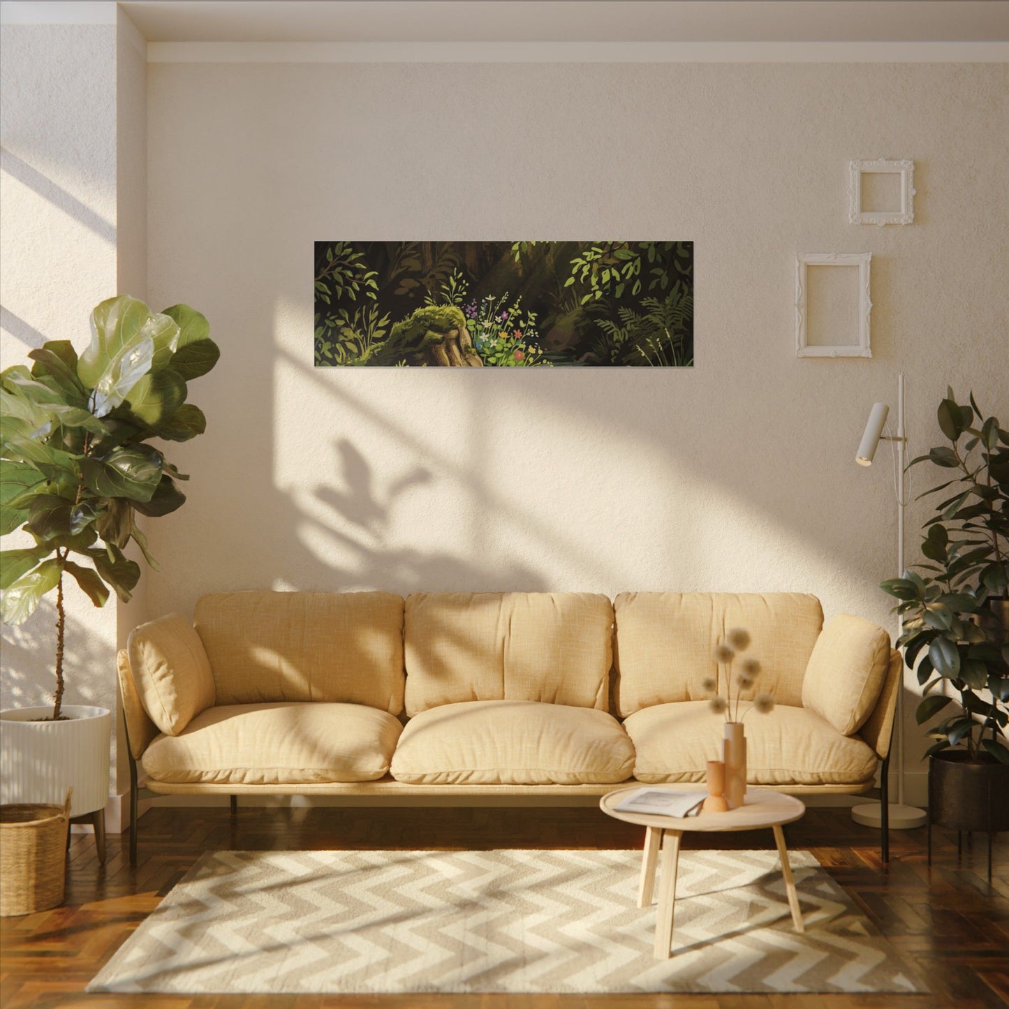 Golden Hour Silk Drape Canvas Art - Dark Japandi Datsuzoku