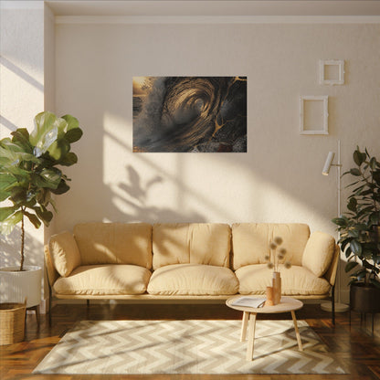 Kanso Ocean Wave Canvas Art - Kintsugi Gold Vein