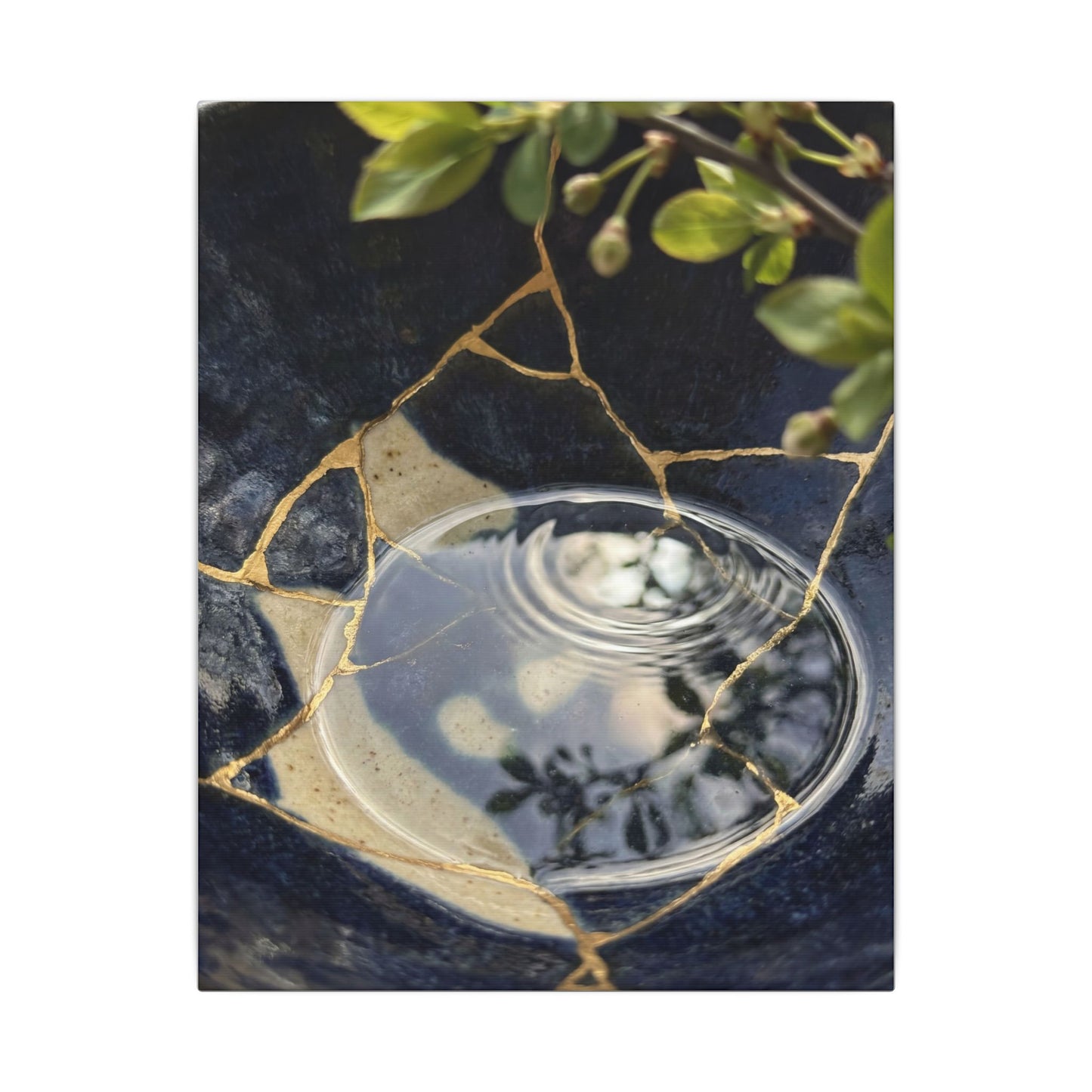 Water Ripple Spring Canvas Art | Kintsugi Beautiful Design
