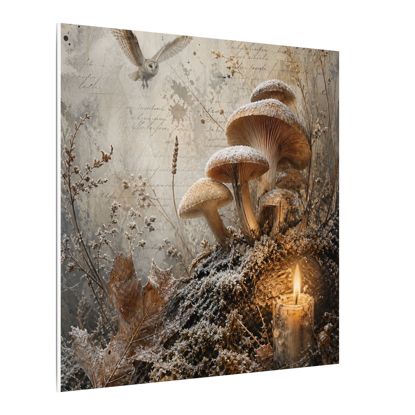 Wild Mushrooms Texture Canvas Art | Elegant Japandi Art