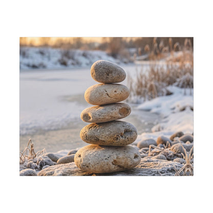 Ma River Stones Canvas Art - Japandi Japanese Pattern