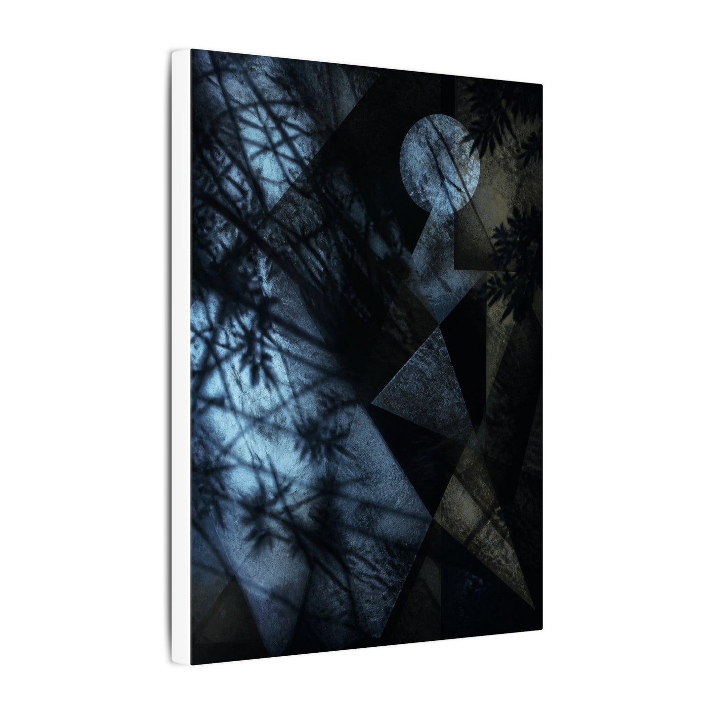 Shadow Play Winter Canvas Art | Dark Japandi Luxurious Design
