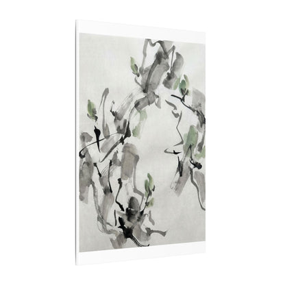 Zen Ink Brushstroke in Overcast | Sumi E Canvas Art