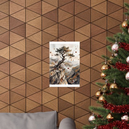 Pine Tree Watercolor Wall Art Print | Earthy Japandi Art