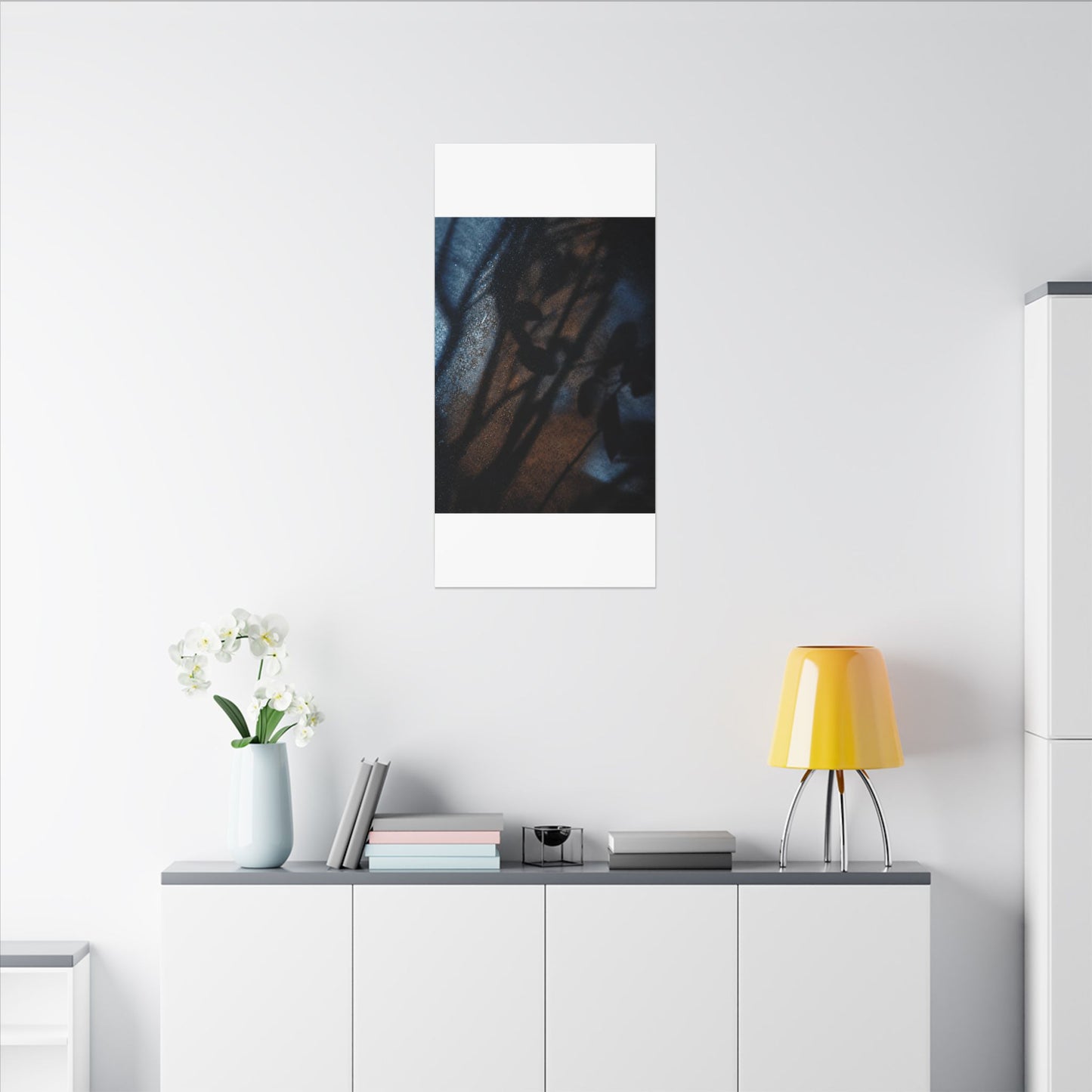 Moonlight Shadow Play Canvas Art - Dark Japandi Ma
