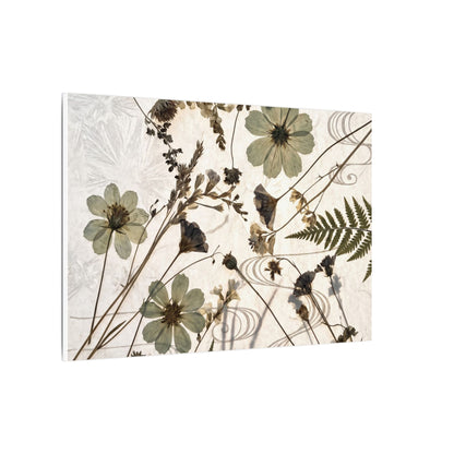 Japandi Dried Flowers in Golden Hour | Japanese Pattern Canvas Art