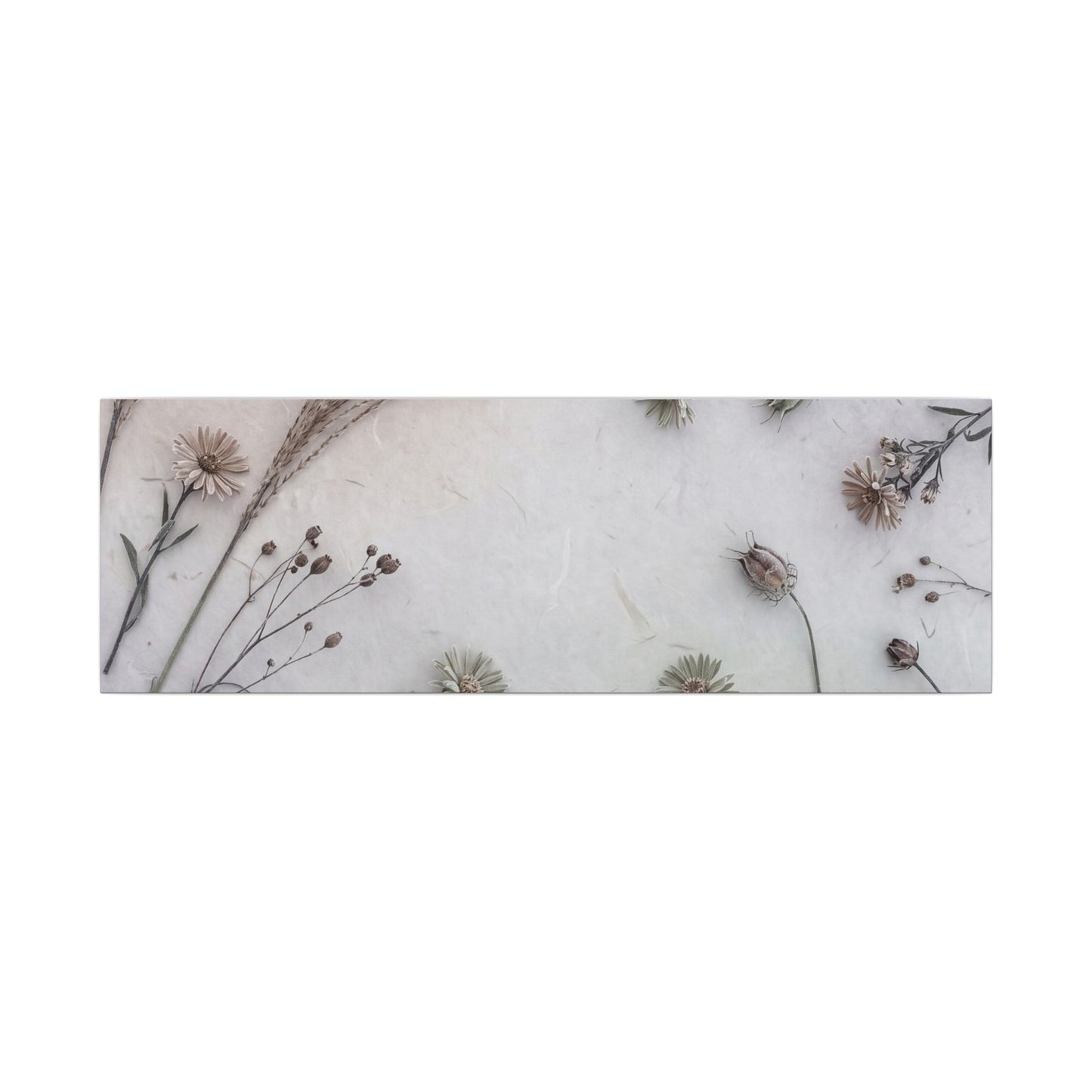 Dried Flowers Japanese Pattern Canvas Art | Elegant Japandi Art