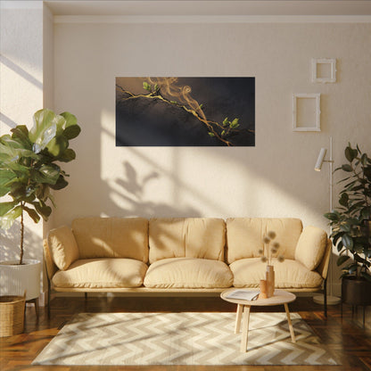 Spring Incense Smoke Gold Vein Canvas Art | Healing Decor