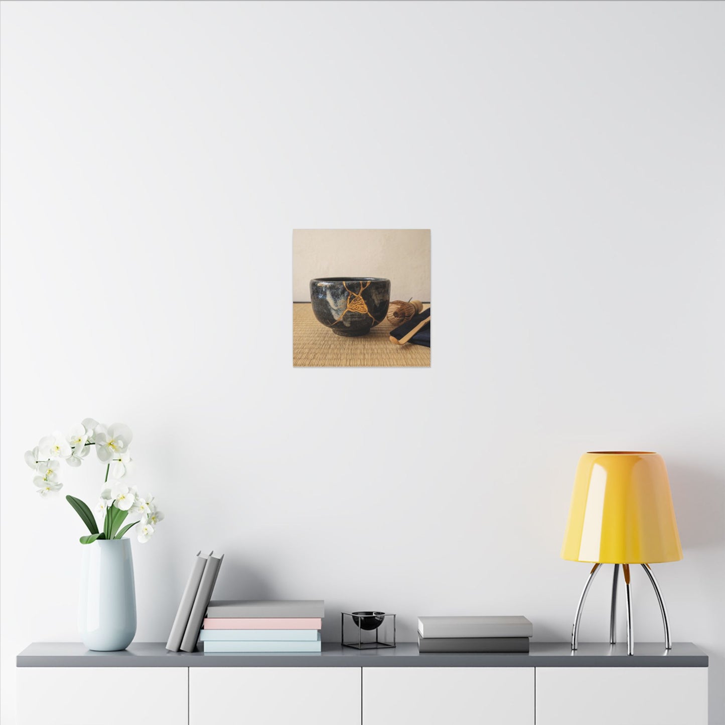 Kanso Tea Ceremony Canvas Art - Kintsugi Gold Vein