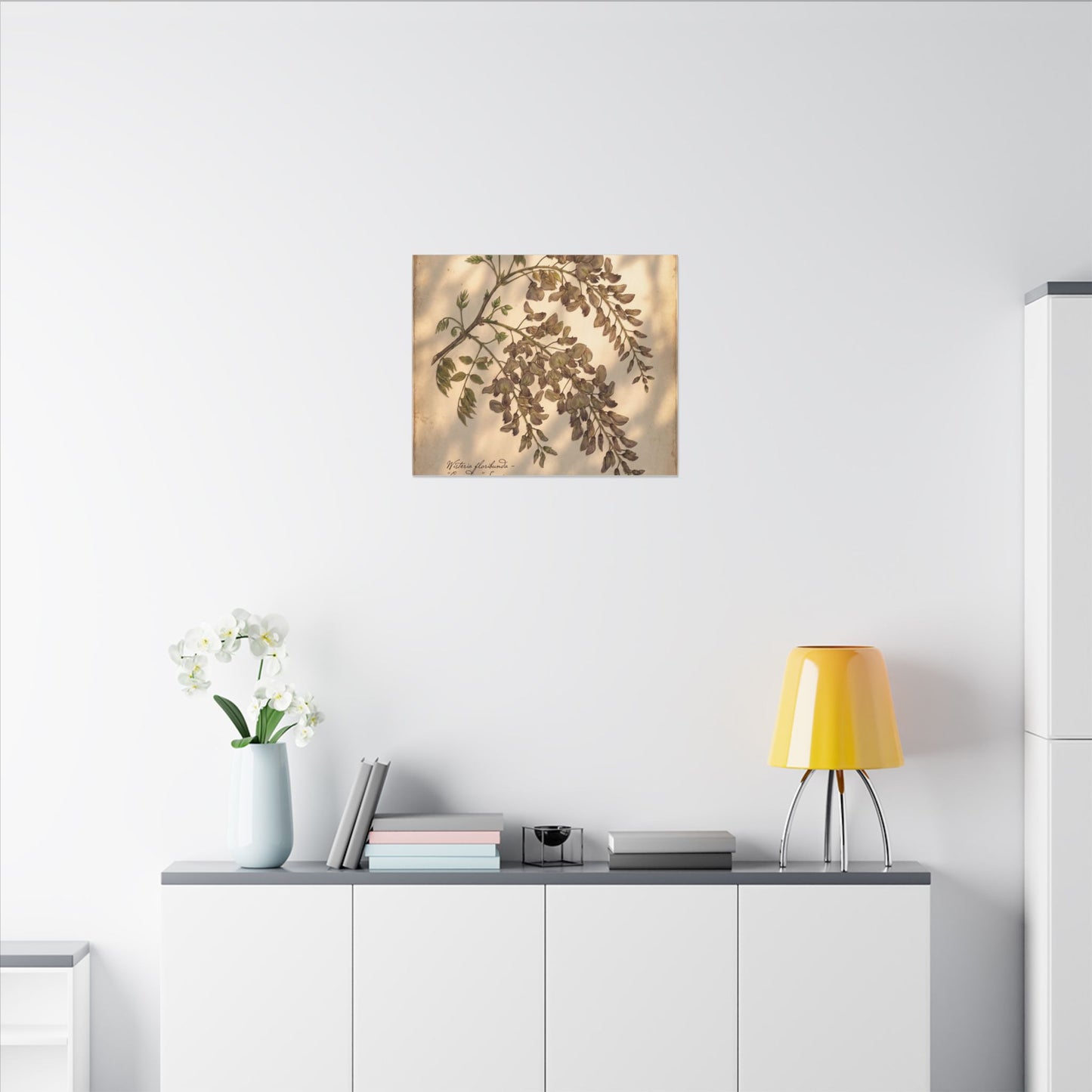 Spring Wisteria Herbarium Canvas Art | Earthy Decor