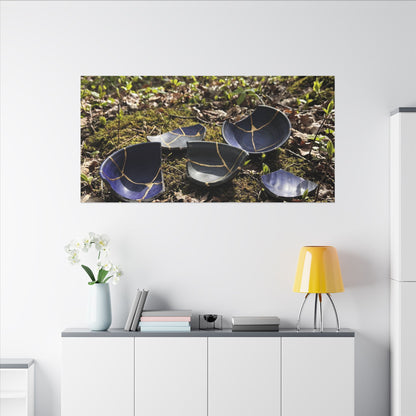 Philosophical Broken Pottery Canvas Art - Broken Beauty Kintsugi