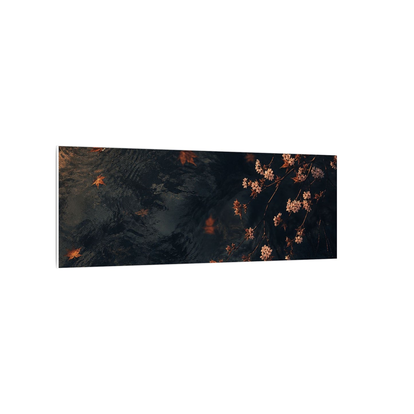 Golden Hour Cherry Blossom Canvas Art - Dark Japandi Kanso