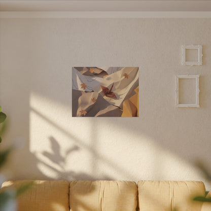Autumn Paper Fold Minimal Line Canvas Art | Cozy Decor