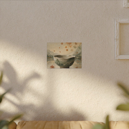 Autumn Ceramic Bowl Watercolor Canvas Art | Cozy Decor