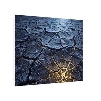 Moonlight Cracked Earth Canvas Art - Kintsugi Mono No Aware