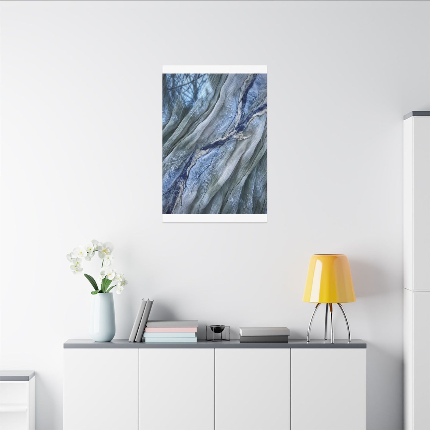 Moonlight Silk Drape Canvas Art - Japandi Mono No Aware