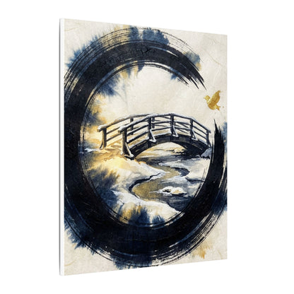 Autumn Ink Brushstroke Karesansui Canvas Art | Peaceful Decor