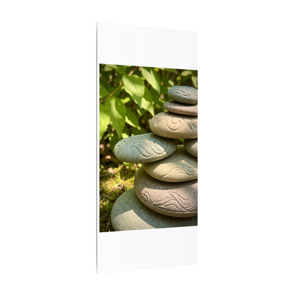 River Stones Summer Canvas Art | Japandi Earthy Design