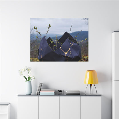 Paper Fold Canvas Art | Spring Kintsugi Gold Repair Art