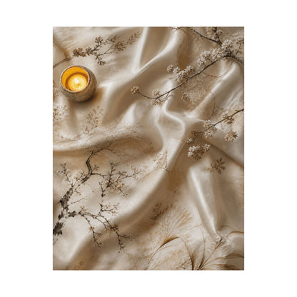 Warm Silk Drape Wall Art Print - Japanese Pattern Japandi