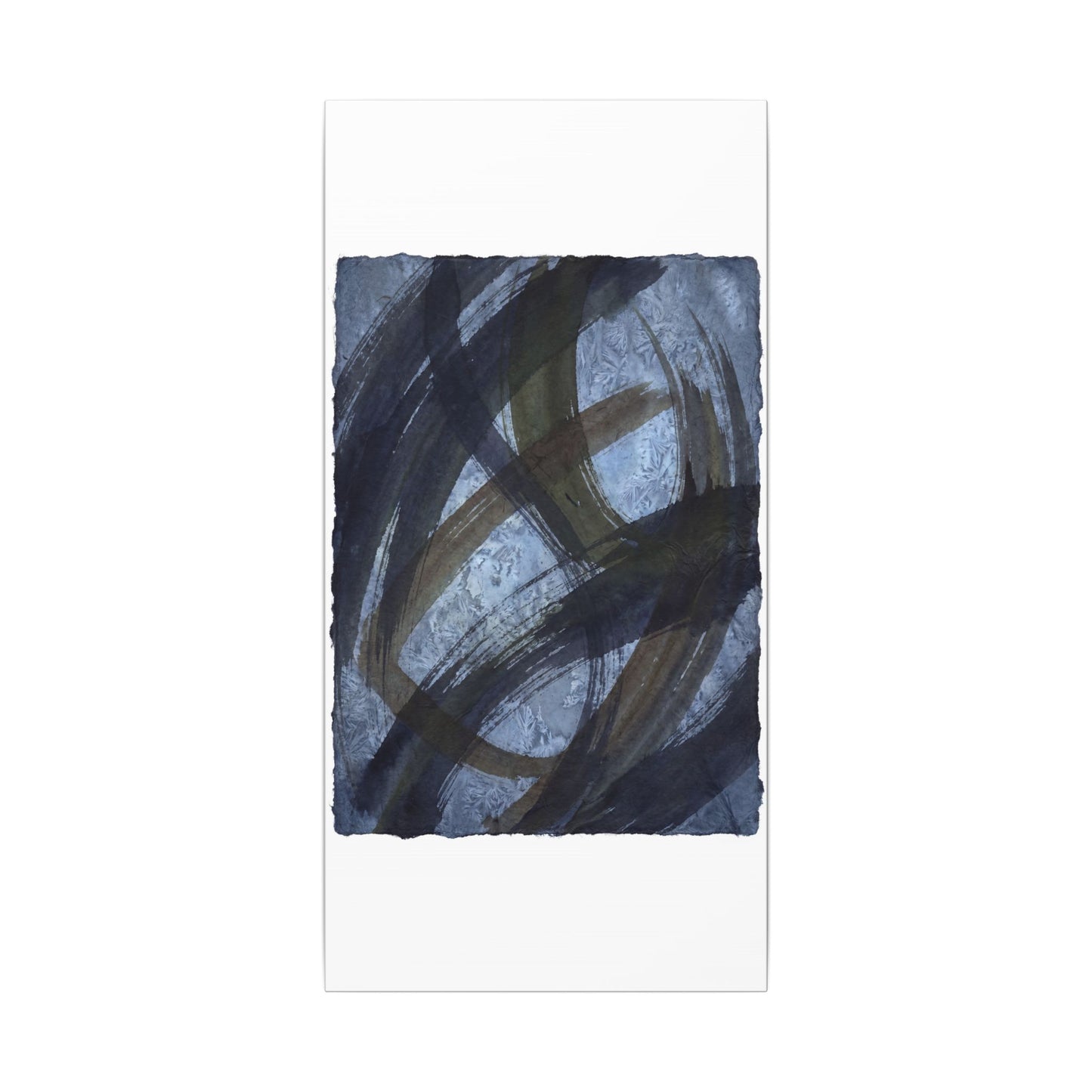 Ink Brushstroke Canvas Art | Winter Dark Japandi Shadow Zen Art