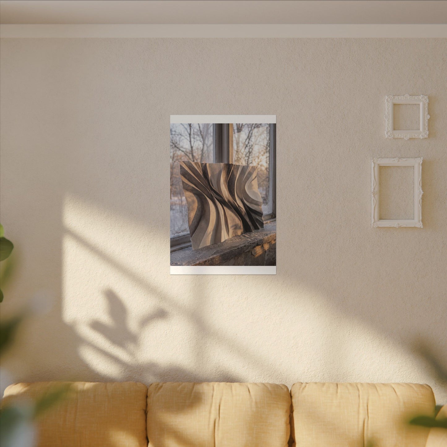 Mono No Aware Paper Fold Canvas Art - Japandi Minimal Line