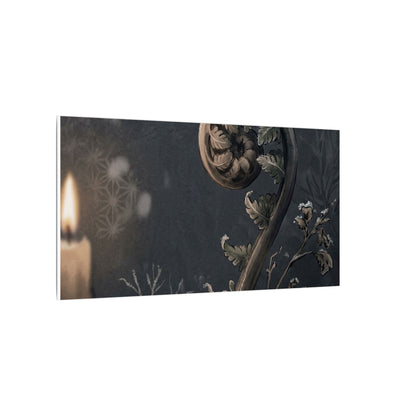 Candlelight Fern Unfurling Canvas Art - Japandi Ma