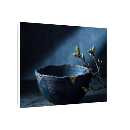 Ceramic Bowl Shadow Zen Canvas Art | Sophisticated Dark Japandi Art