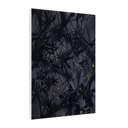Shadow Play Spring Canvas Art | Dark Japandi Atmospheric Design